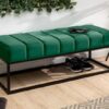 Moderní sametová lavice zelená – Aishe II