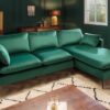 Luxusní rohová sedací souprava zelená – Oleg