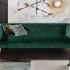 Luxusní sametová pohovka zelená – Rahim