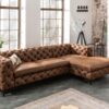 Luxusní rohová sedací souprava hnědá – Leon
