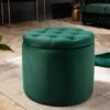 Designový sametový taburet zelený – Berger V