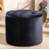 Designový sametový taburet černý – Berger