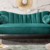 Moderní sametová pohovka tyrkysová- Erami