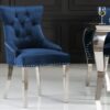 Luxusní sametová židle modrá – Adelie II