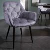 Luxusní sametová židle šedá – Lagara VI