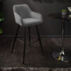 Moderní sametová barová židle šedá – Svan III
