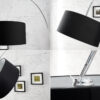 Designová kovová stojací lampa černá – Domino