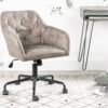 Designové sametové kancelářské křeslo taupe – Quetro