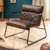 Designové kovové křeslo hnědé – Quenig II