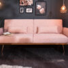 Masivní retro sametová pohovka růžová – Molati III