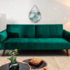 Designová sametová pohovka zelená – Labana