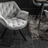 Designová sametová židle šedá – Pocana II