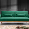 Masivní retro sametová pohovka zelená – Molati II